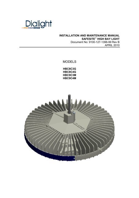 SafeSite LED High Bay Installation Manual Dialight