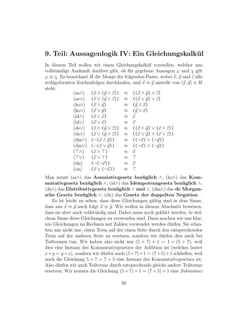 9. Teil: Aussagenlogik IV