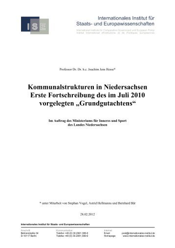 Kommunalstrukturen in Niedersachsen - NiedersÃ¤chsisches ...