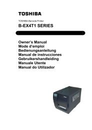 Toshiba B-EX4T1 Owners Manual - The Barcode Warehouse