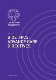 Report on Bioethics: Advance Care Directives - Law Reform ...