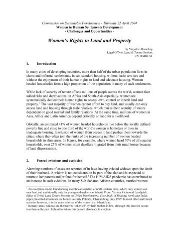 Women's Rights to Land and Property - UN-Habitat