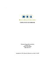 EMPLOYEE HANDBOOK - Montana Nonprofit Association