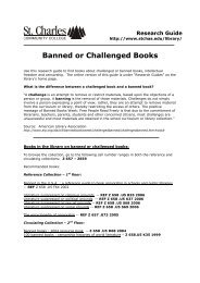 Banned or Challenged Books - St. Charles Community College