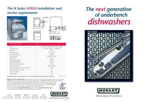 H50SU 4pp dishwasher - Hobart Food Equipment