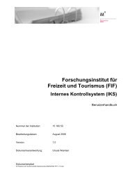 Forschungsinstitut für Freizeit und Tourismus (FIF) - Finanzabteilung