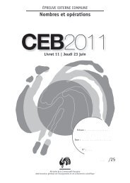 Epreuves CEB 2011 - nombres et opÃ©rations