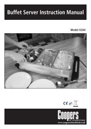 Buffet Server Instruction Manual - Coopers of Stortford