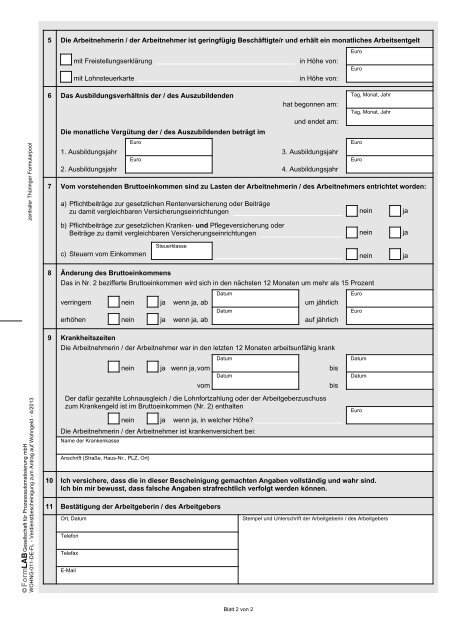 Verdienstbescheinigung Zum Antrag Auf Wohngeld 5Die Arbeitnehmerin / der