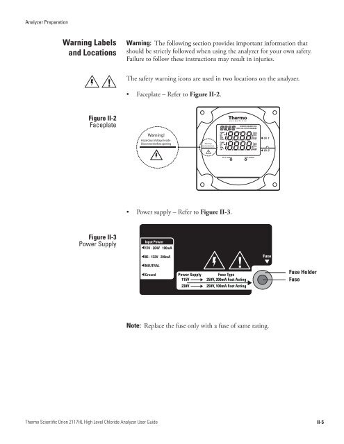 Orion 2117HL High Level Chloride Analyzer User Guide