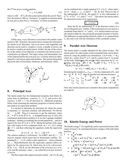 Euler's Dynamic Equations - Theory - helix