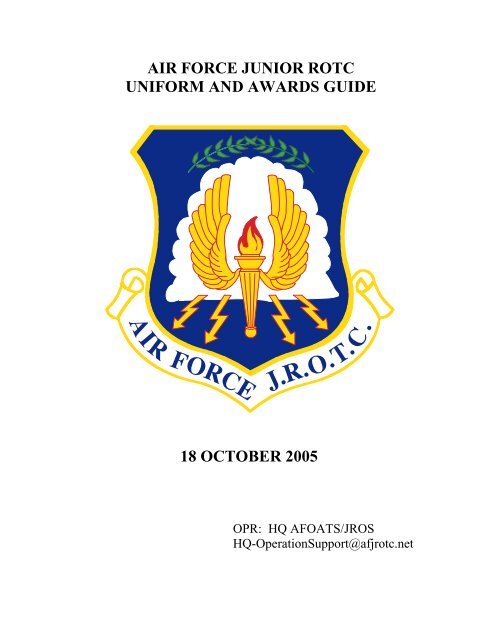 Air force junior rotc uniform and awards guide - Edgren High School ...