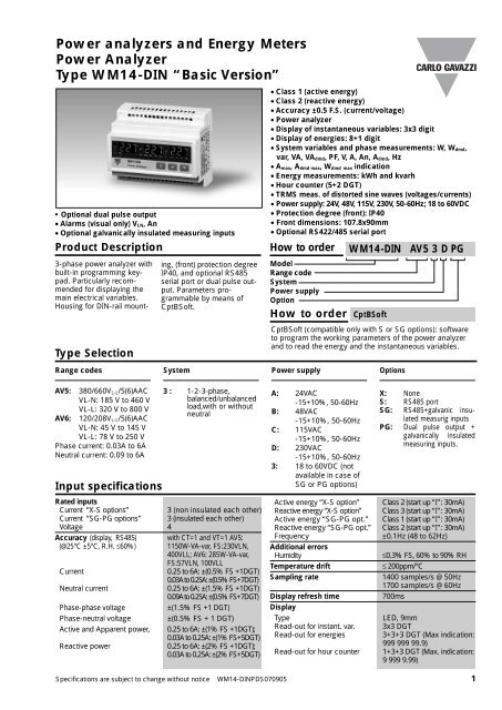 Power analyzers and Energy Meters Power ... - Meter Manager