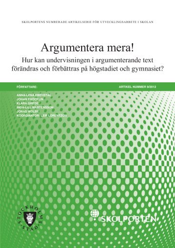 Undervisning & LÃ¤rande nr 9 2012 - Skolporten