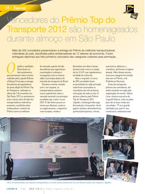 Cobertura do 6Âº PrÃªmio Top do Transporte - Logweb