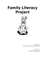Sample proposal - Family Literacy Project - NWT Literacy Council