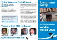 Vuoden yrittäjä 2008 Suomalainen Yrittäjä - Suomi-Etelä-Afrikka-seura