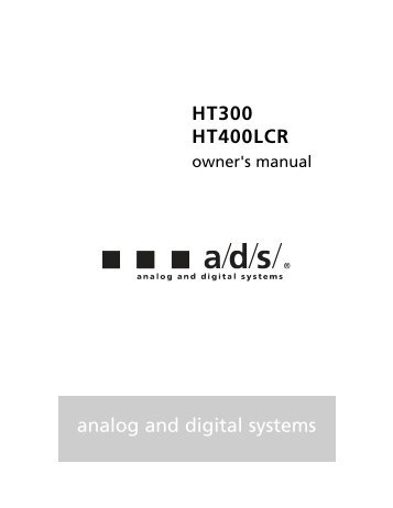 analog and digital systems HT300 HT400LCR - Directed Electronics ...