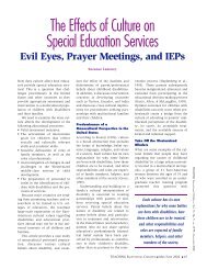 The effects of culture on special education services: Evil eyes ...