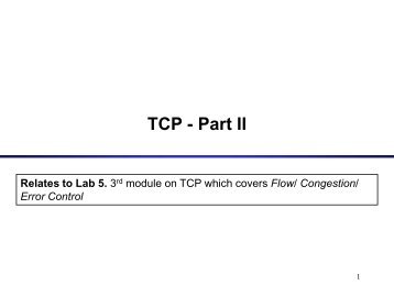 [Lab05] TCP II (Flow, Error, and Congestion Control) (tcp2V9). - Edlab