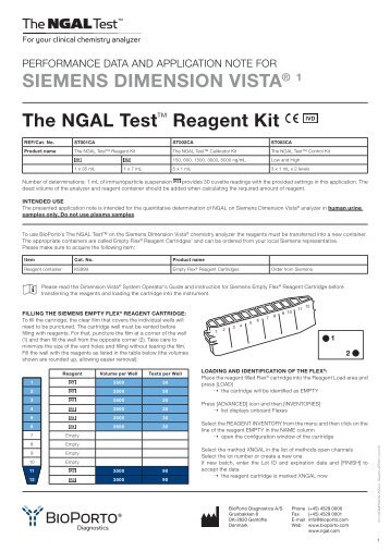 The NGAL Testâ¢ Reagent Kit SIEMENS DIMENSION ... - LAB MARK