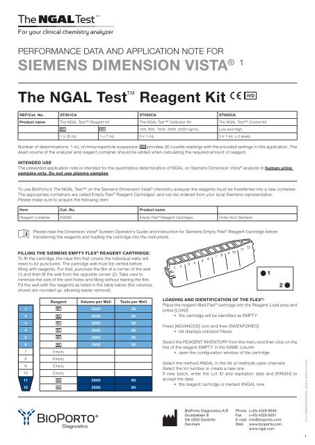 The NGAL Testâ¢ Reagent Kit SIEMENS DIMENSION ... - LAB MARK