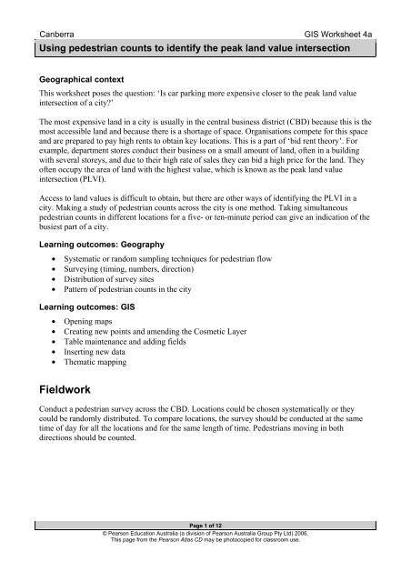 GIS Worksheet 4a - Pearson Australia Media Resources