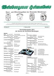 Veranstaltungsplan 2012 der Vereine der Gemeinde Weinbergen