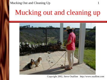 Mucking out and cleaning up - Steve Oualline, The Practical ...