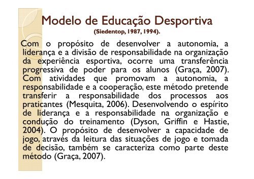 A METODOLOGIA DE ENSINO DOS ESPORTES : O ...