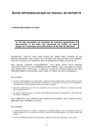 GUIDE MÃTHODOLOGIQUE DU TRAVAIL DE MATURITÃ