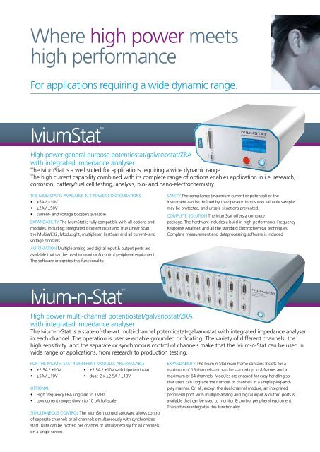 Ivium Product Brochure - LabSolutions