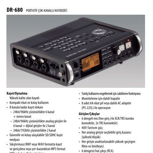 Tascam Cep KataloÄu 2013(5mb) - Radikal