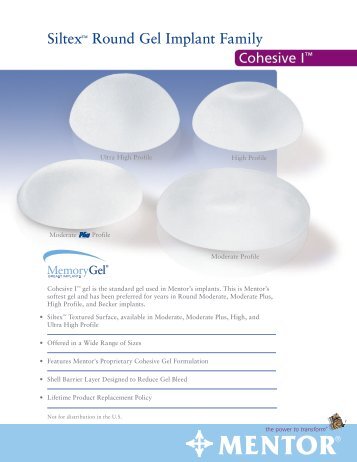 Siltexâ¢ Round Gel Implant Family - Mentor