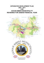 Govan Mbeki Municipality IDP 2007 - Co-operative Governance and ...