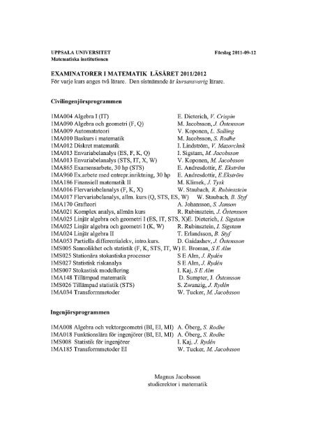 2011/2012 - Teknisk-naturvetenskapliga fakulteten - Uppsala ...