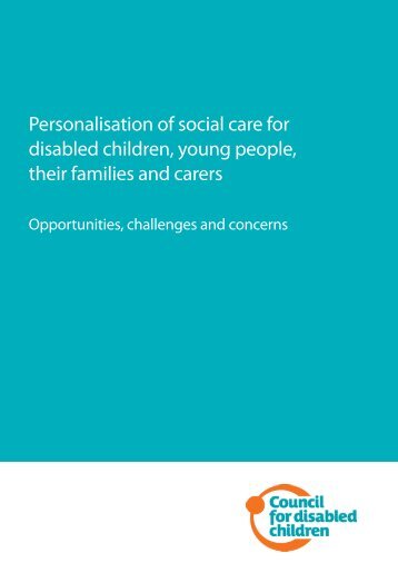 Personalisation of social care for disabled children, young people ...