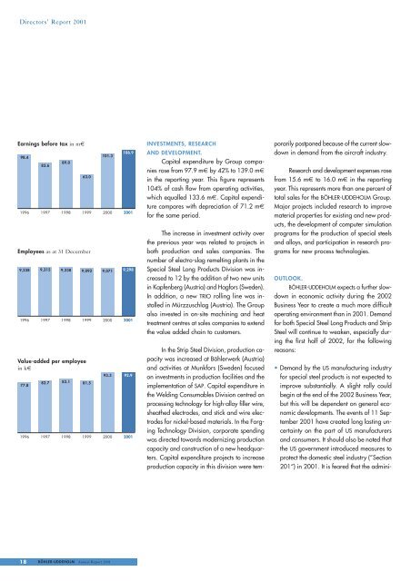Annual Report 2001 - Bohler Uddeholm materializing visions