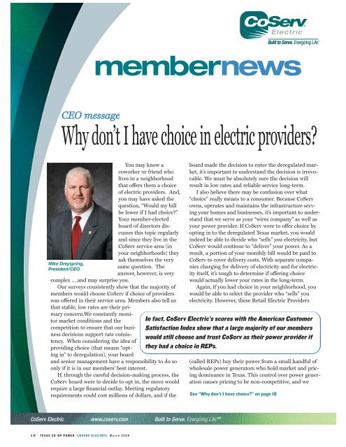 Why don't I have choice in electric providers? - CoServ.com