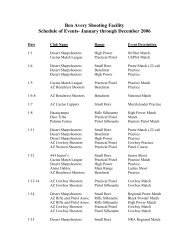 Ben Avery Shooting Facility Schedule of Events- January through ...