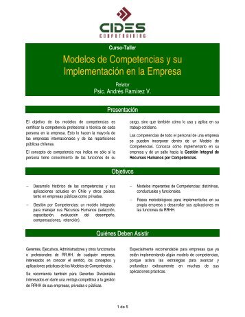 Modelos de Competencias y su Implementación en la Empresa