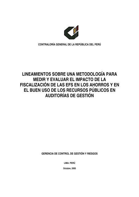 lineamientos sobre una metodologÃ­a para medir y evaluar el ... - Orfis