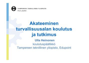 Turvallisuusalan koulutus - Porin yksikkÃ¶ - Tampereen teknillinen ...