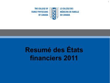 ResumÃ© des Ãtats financiers 2011
