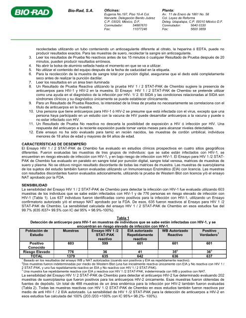 hiv 1 /2 stat-pakÂ® assay - BIO-RAD