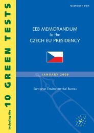 Memorandum to Czech Presidency and Ten Test - EEB