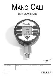 Betriebsanleitung Mano Cali - Keller AG