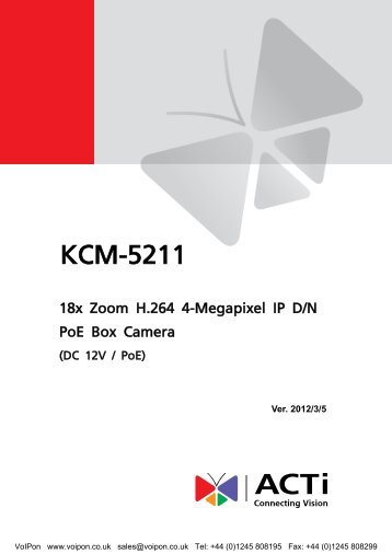 ACTi KCM-5211 Manual (PDF) - VoIPon Solutions