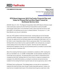 RTD Board Approves Updated FasTracks Plan