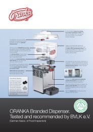 ORANKA Branded Dispenser. Tested and recommended by BVLK e.V.